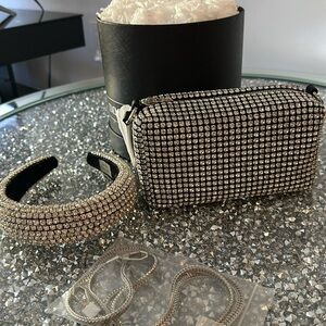 Crystal clutch and headband set